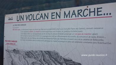 Panneaux informatifs sur le volcan, ici sur le Pas des Sables