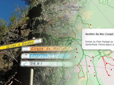 Carte de randonnée à La Réunion