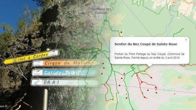 Carte de randonnée à La Réunion