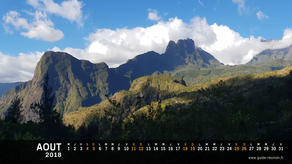Calendrier Août 2018 - Ile de la Réunion
