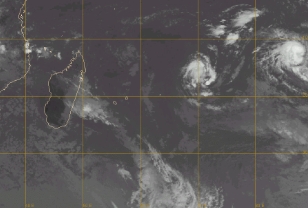 Image satellite de dépression tropicale à la Réunion Illustration Cyclone