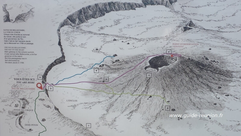 Randonnée au piton de la Fournaise à partir du Pas de Bellecombe (Illustration) Randonnée à partir du Pas de Bellecombe