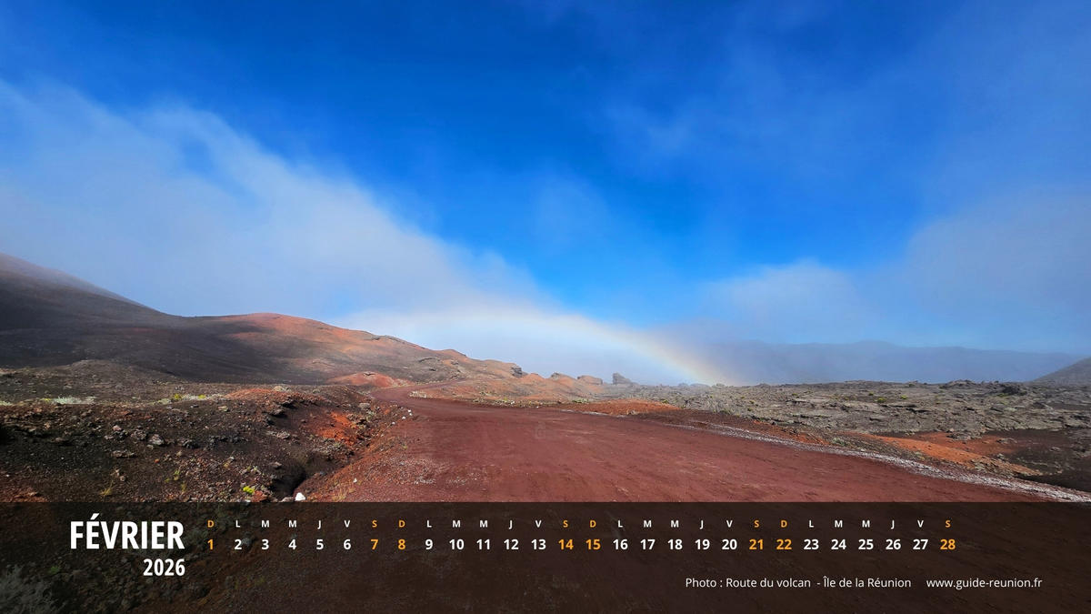 Calendrier Février 2026 - La Réunion Calendrier Février 2026 - Île de la Réunion
