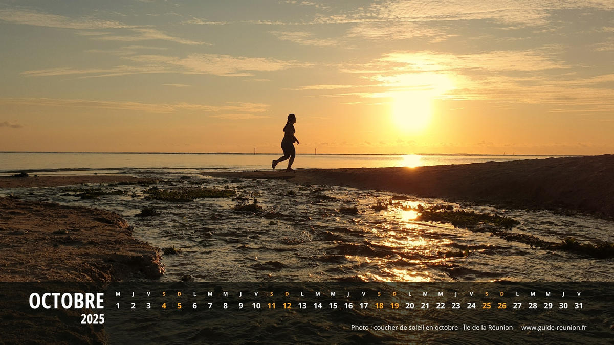 Calendrier Octobre 2025 - La Réunion Calendrier Octobre 2025 - Île de la Réunion