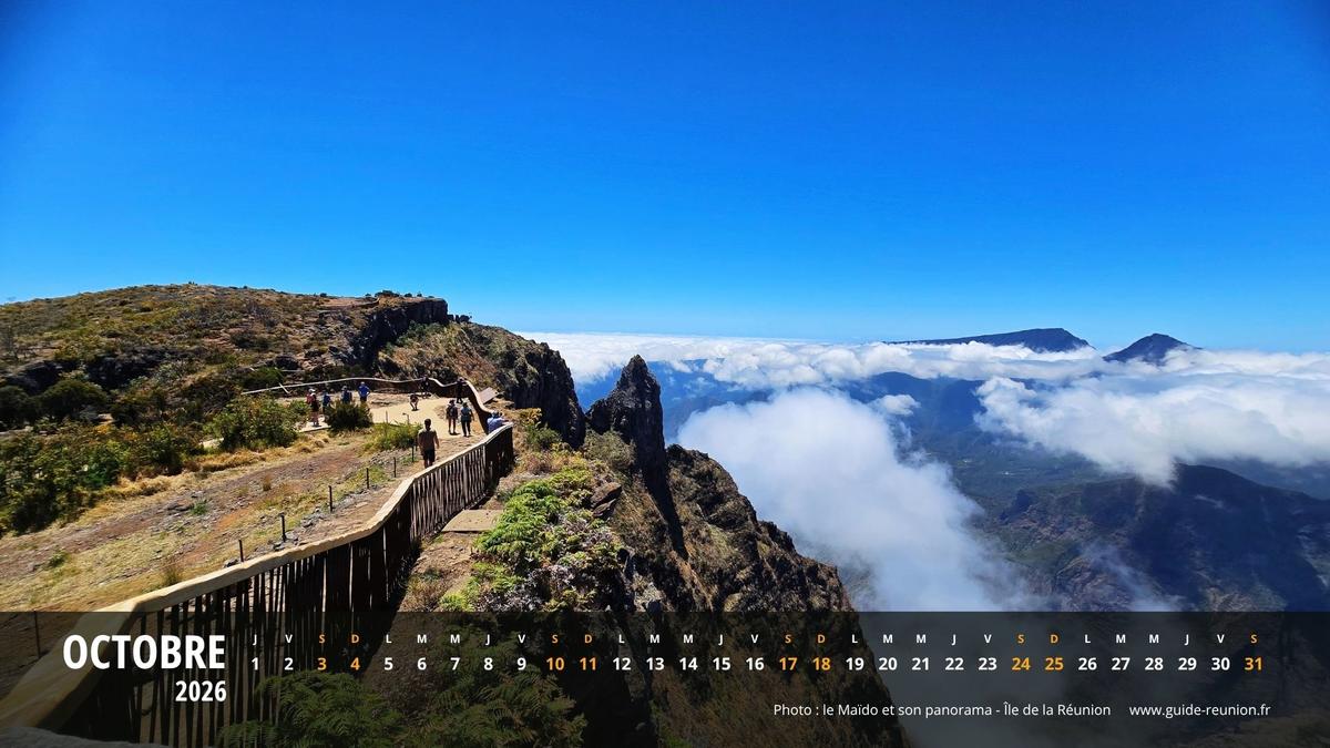 Calendrier Octobre 2026 - La Réunion Calendrier Octobre 2026 - Île de la Réunion
