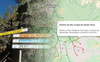 Carte de randonnée à La Réunion