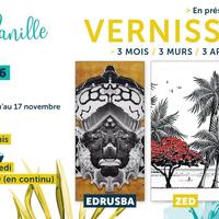 Exposition 3 mois, 3 murs, 3 artistes à Nanas Vanille - Saint-Denis de La Réunion