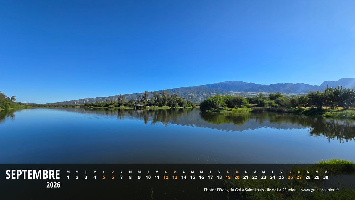 Calendrier Septembre 2026 - La Réunion Calendrier Septembre 2026 - Île de la Réunion
