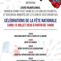 Programme de la fête nationale et du feu d'artifice à La Plaine des Palmistes Fête nationale du 14 juillet à La Plaine des Palmistes